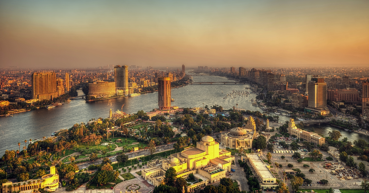 Aerial view of Cairo and the Nile river